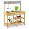 Costway Outdoor Mud Kitchen Set Fir Wood Kids Play Set with Removable Water Box